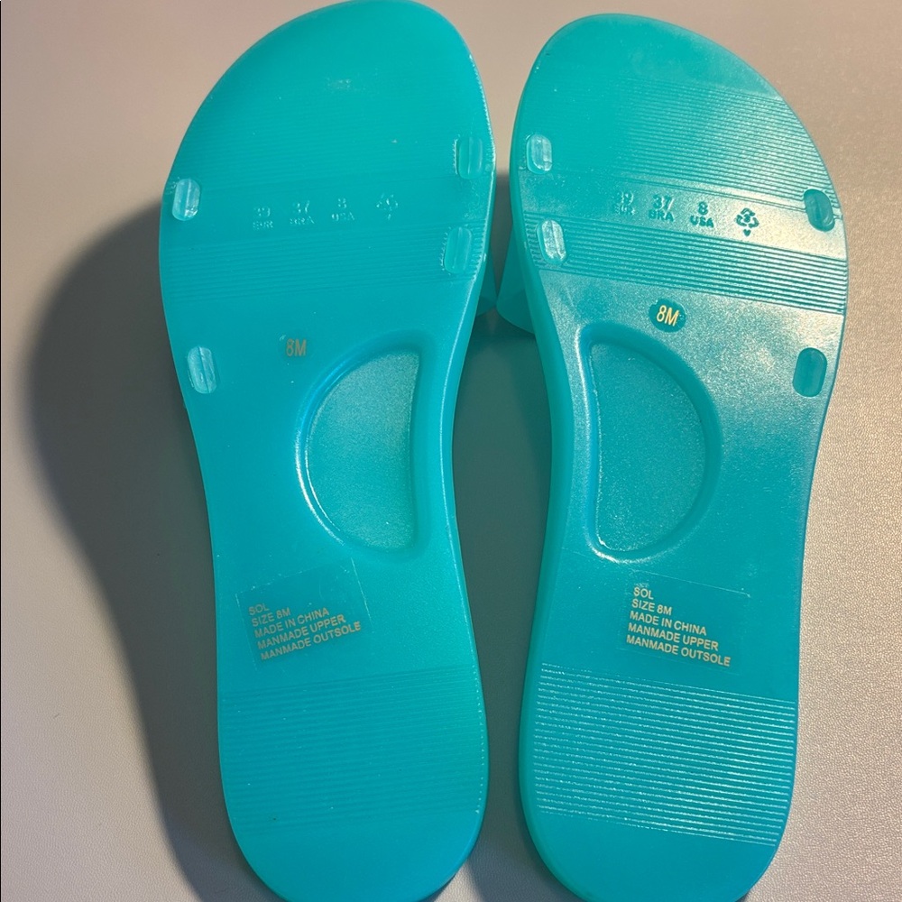 Beach by Melissa Women's Aqua Slides - Picture 5 of 6